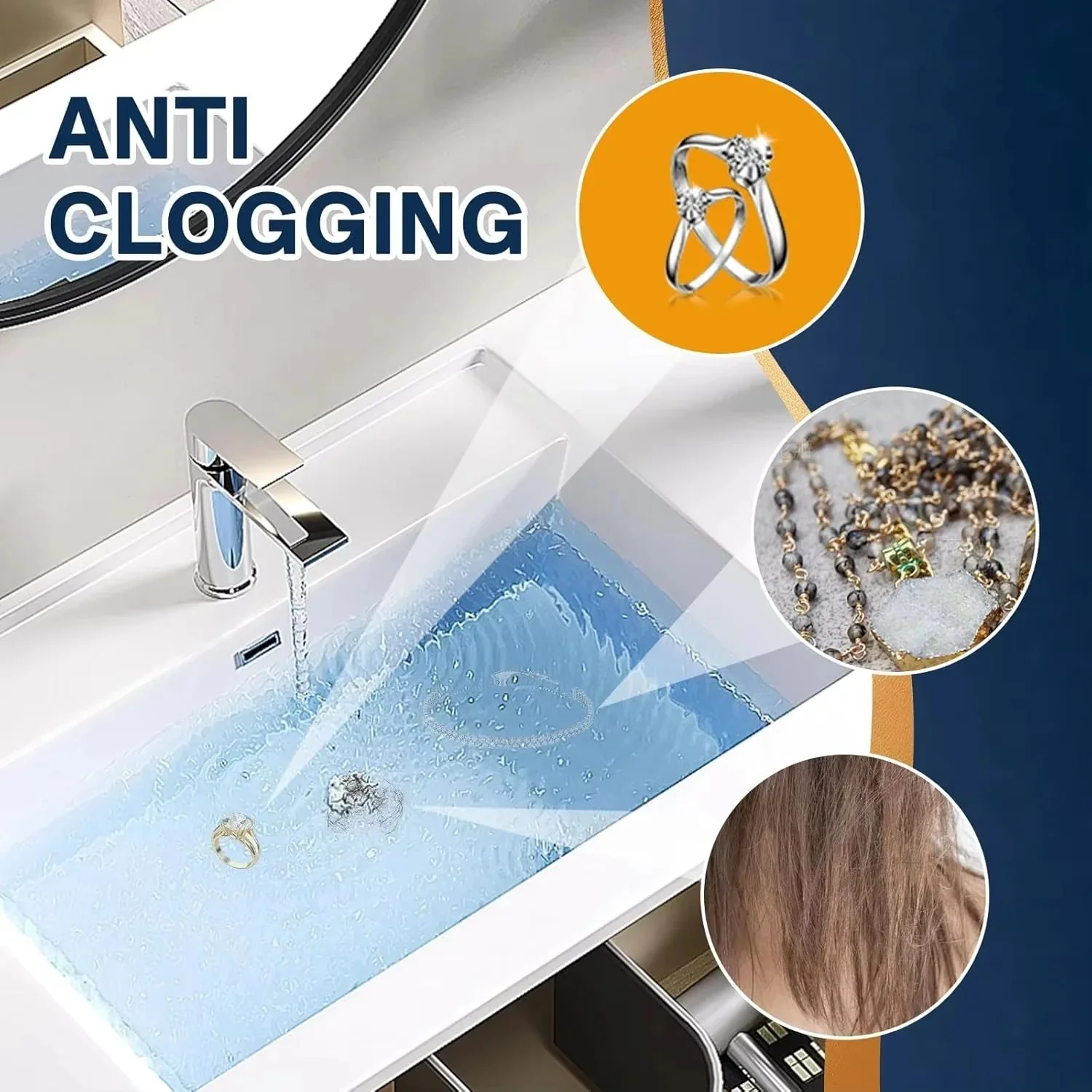 Pop Up Sink Drain Plug with Hair and Debris Catcher for Bathroom and Kitchen - Image 6