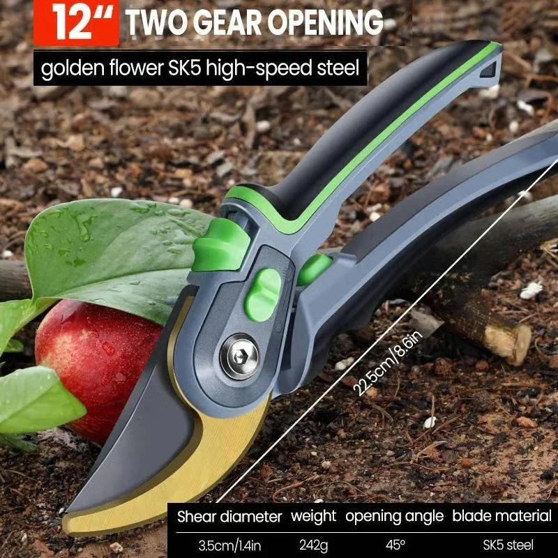 Steel Blade Pruning Shears with Ergonomic Grip for Easy Cutting - Image 3
