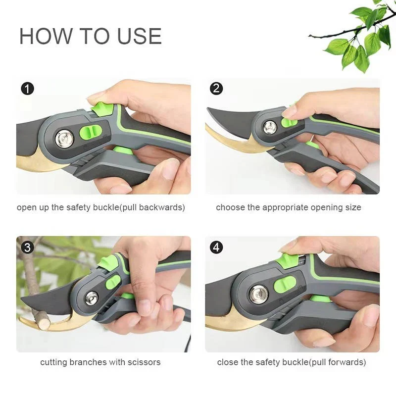 Steel Blade Pruning Shears with Ergonomic Grip for Easy Cutting - Image 5