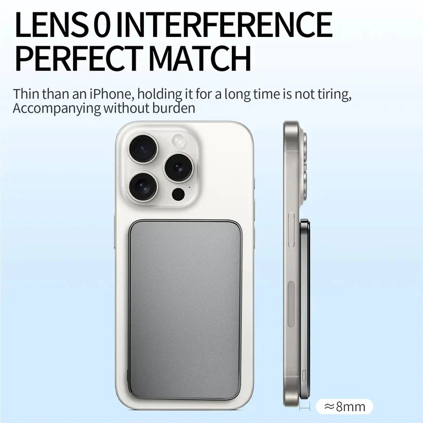 Slim Aluminum Magnetic Portable Charger with Fast Wireless Charging for iPhone - Image 7