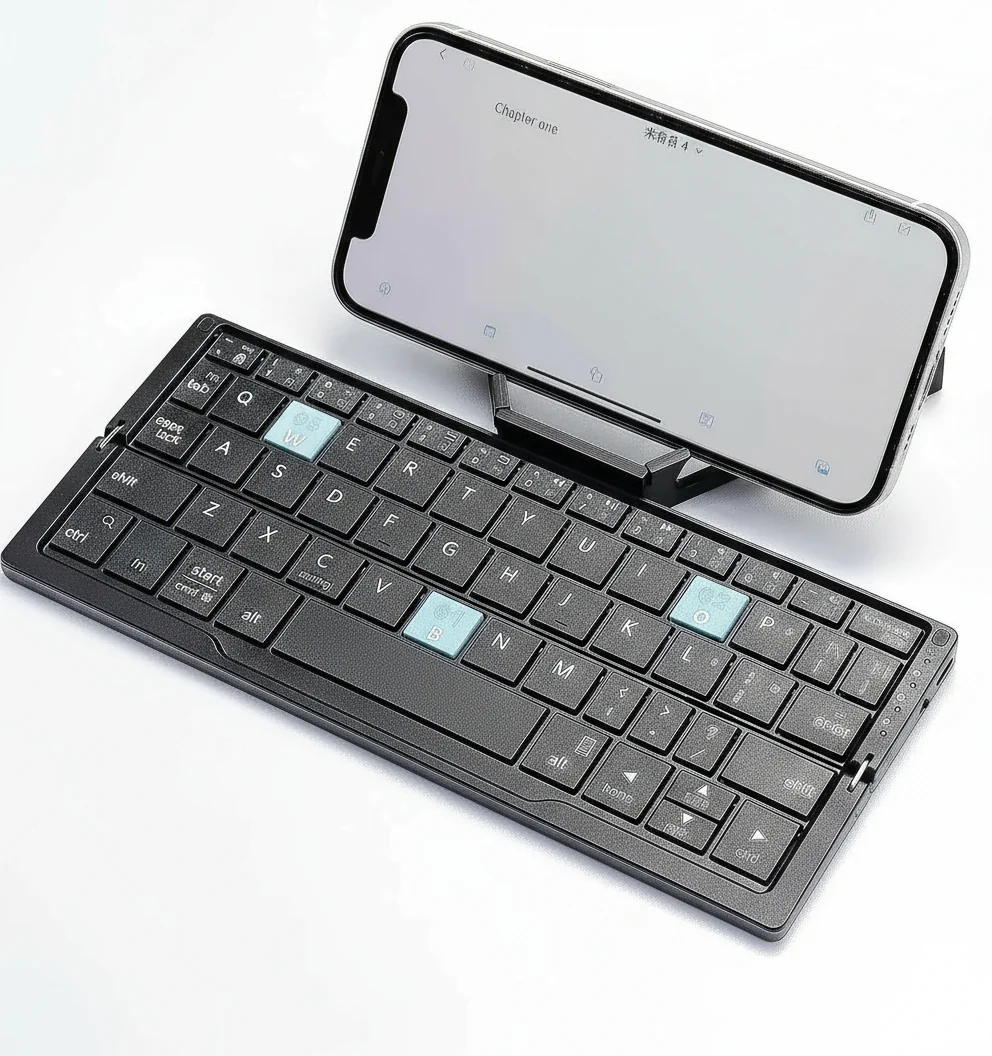 Slim Foldable Wireless Keyboard and Magnetic Stand for Tablets - Image 2