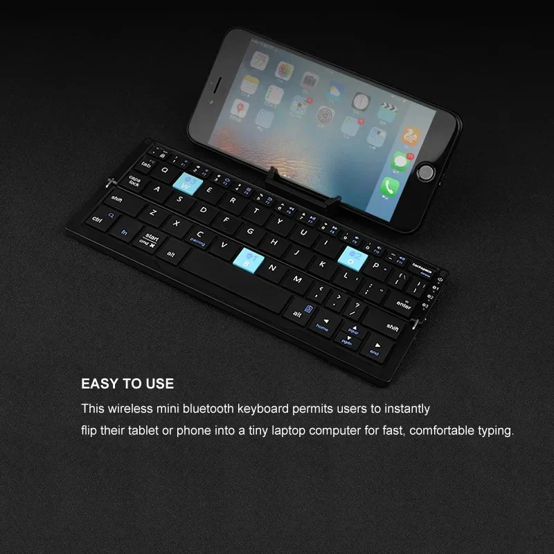 Slim Foldable Wireless Keyboard and Magnetic Stand for Tablets - Image 3