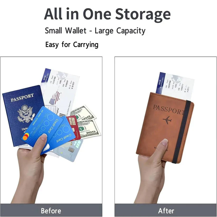 Unisex Slim Travel Passport Wallet with Card Slots - Image 9
