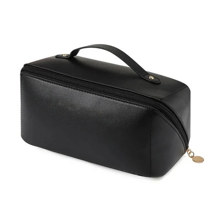 Makeup Organizer Pouch with PU Exterior and Wide Opening Design - Image 4
