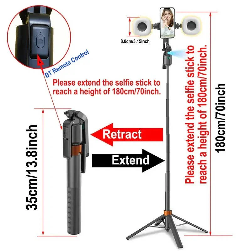Smart Auto Tracking Phone Holder Tripod with Dual Fill Lights for Live Streaming and Vlogging - Image 6