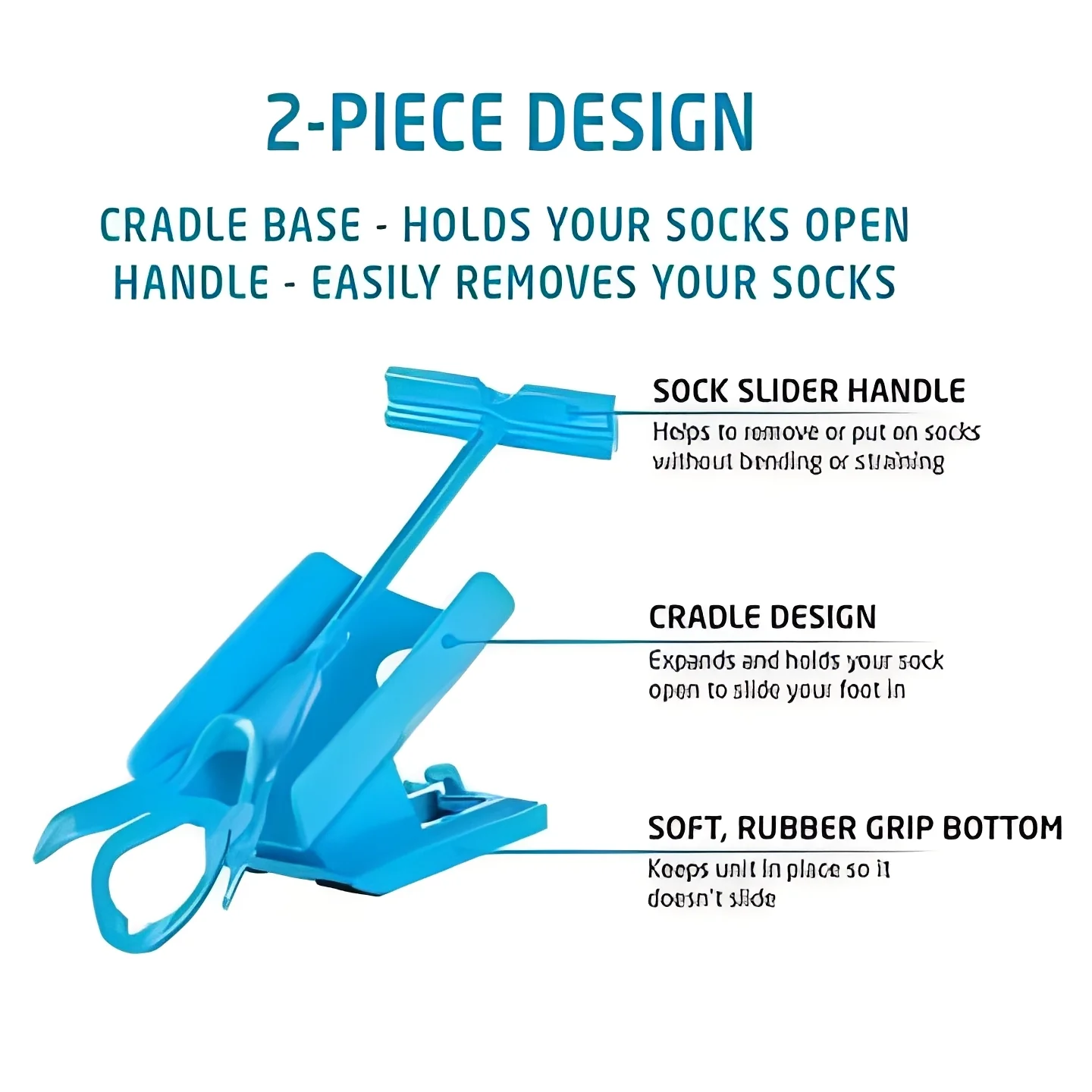 Compression Stocking Sock Aid with Long Handle for Dressing Assistance - Image 5