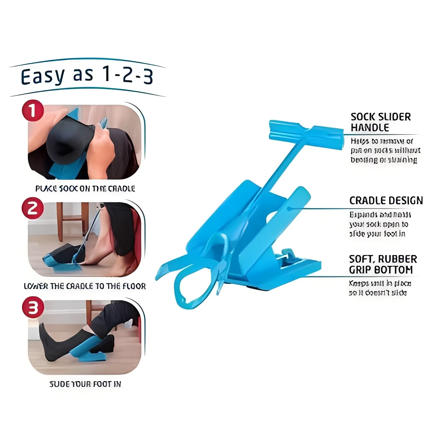 Compression Stocking Sock Aid with Long Handle for Dressing Assistance - Image 6
