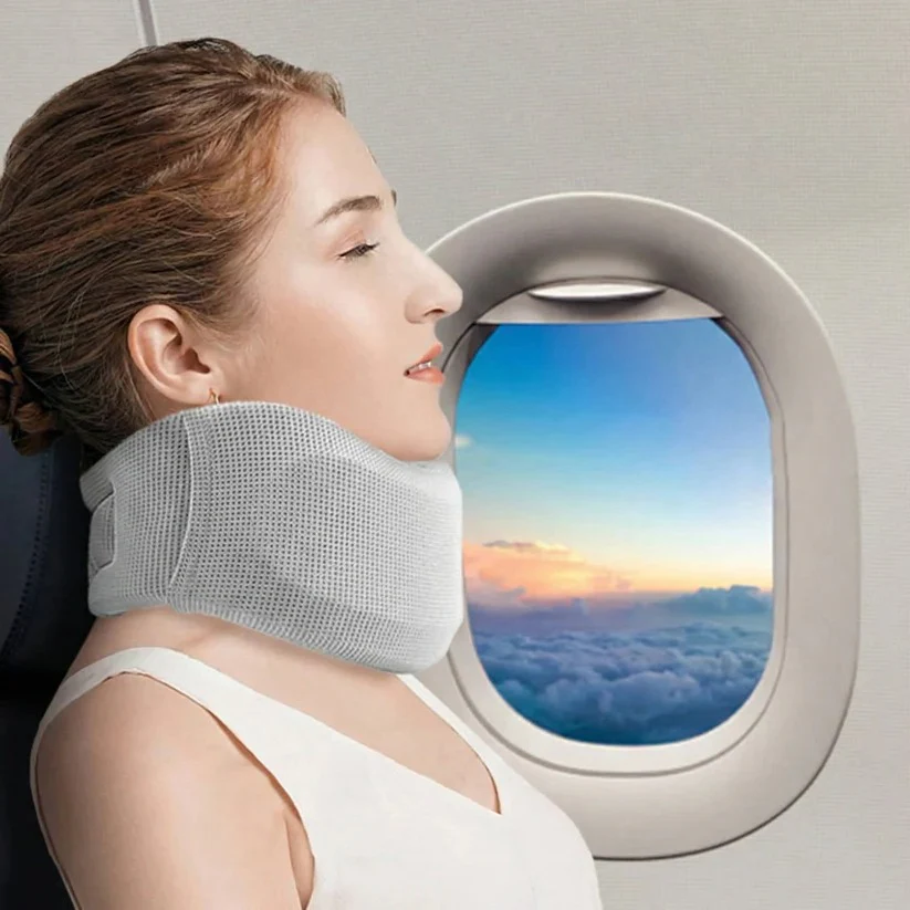 Travel Neck Support Brace with Breathable Fabric and Velcro Fit