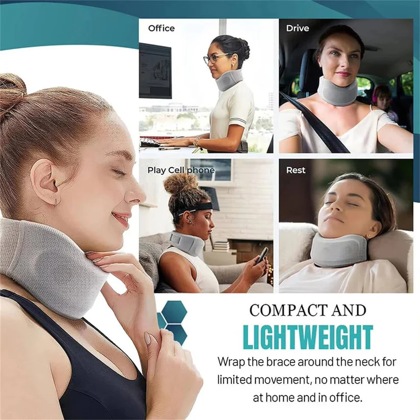 Travel Neck Support Brace with Breathable Fabric and Velcro Fit - Image 6