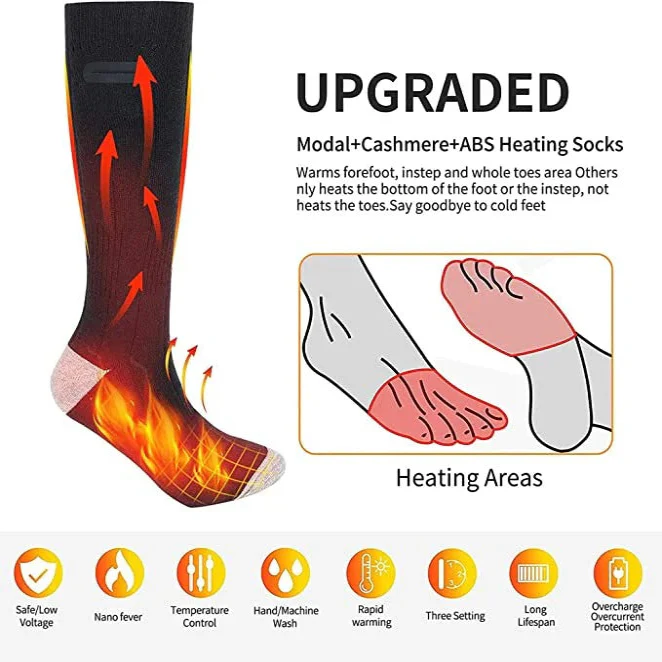 Soft Knit Heated Socks Electric Foot Warmers - Image 2