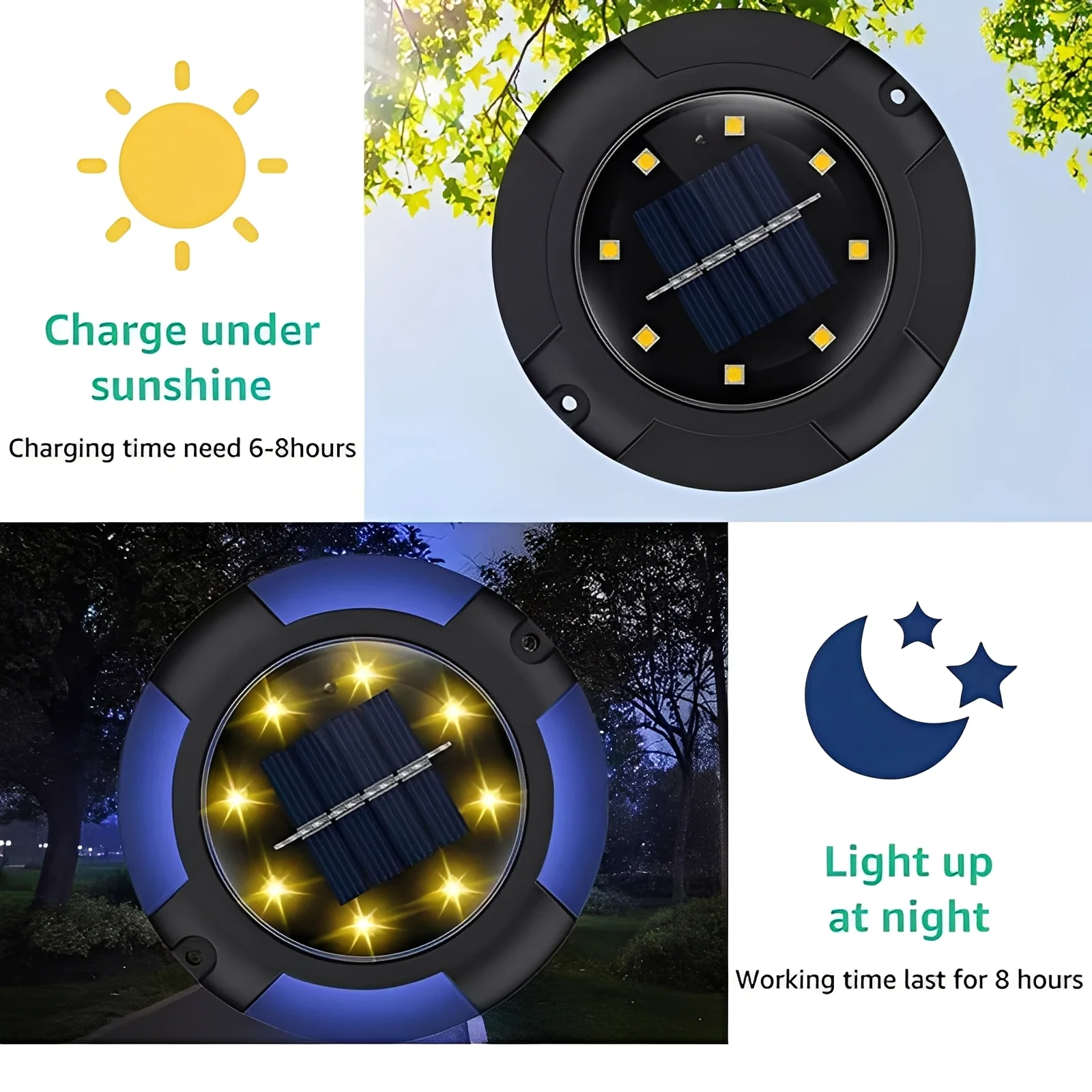 Outdoor Solar LED Ground Lights with Disk Style Design - Image 11