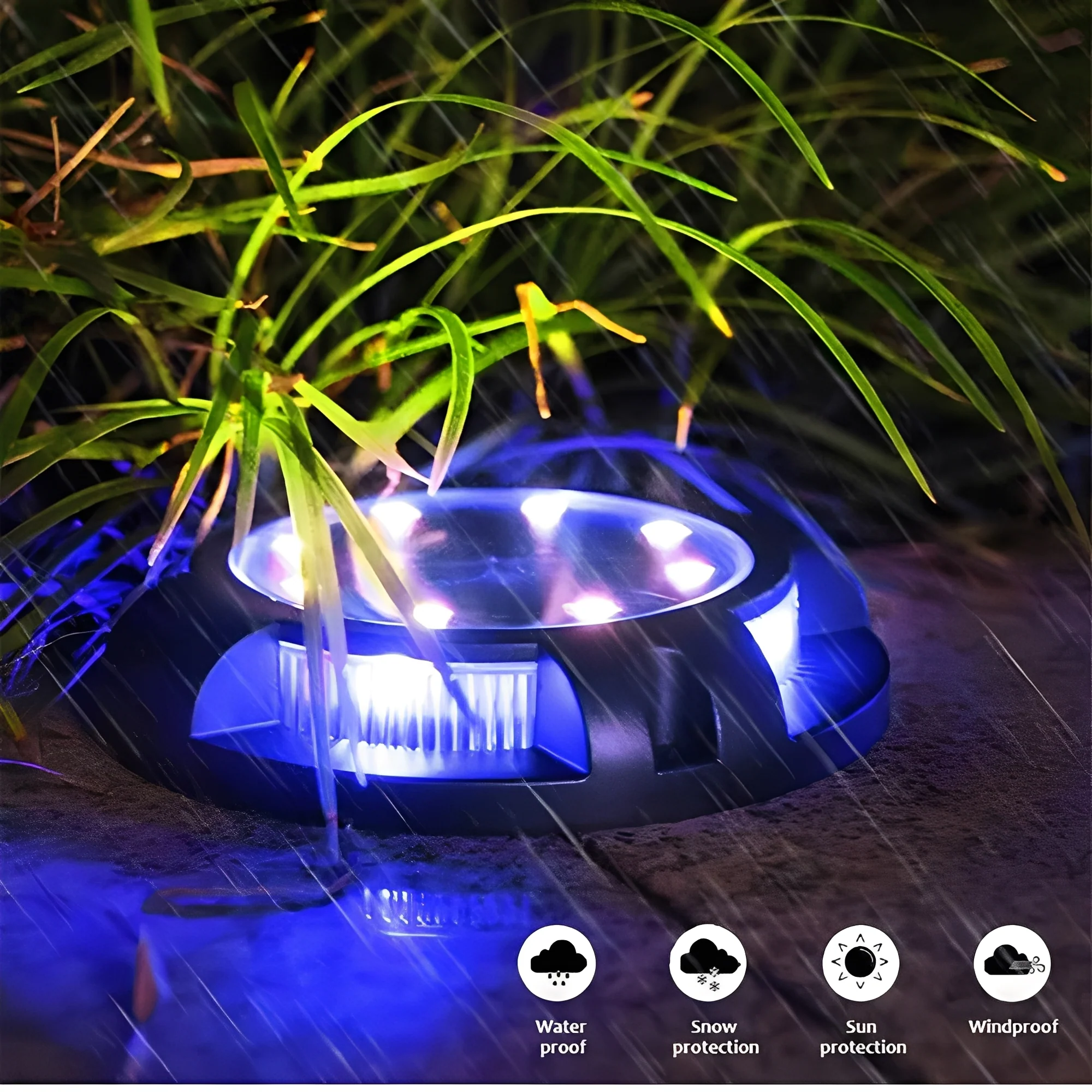 Outdoor Solar LED Ground Lights with Disk Style Design - Image 12