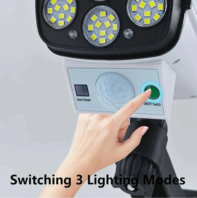 Solar Outdoor Floodlight with 77 LED Motion Sensor and 3 Lighting Modes - Image 4