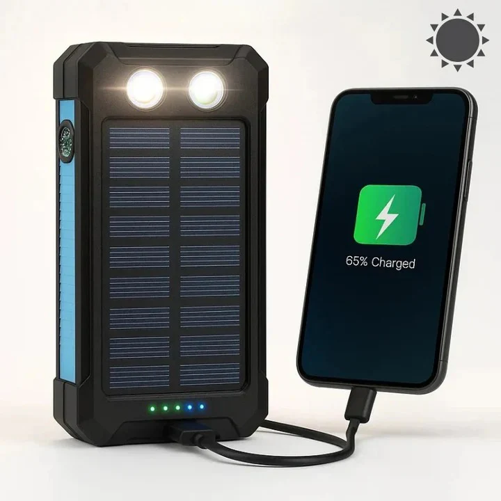 Solar Power Bank Charger with Waterproof Design - Image 2