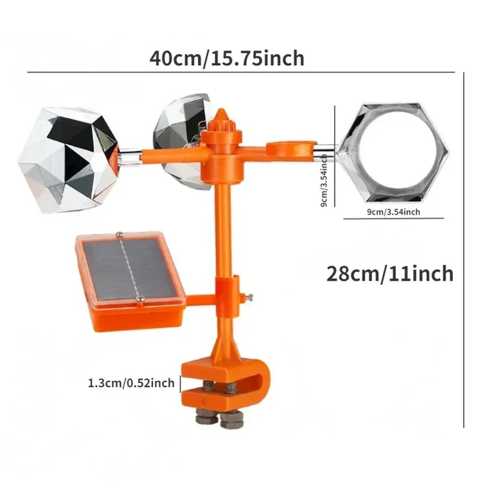 Solar Powered 360° Bird Repeller with Reflective Spinning Design - Image 3
