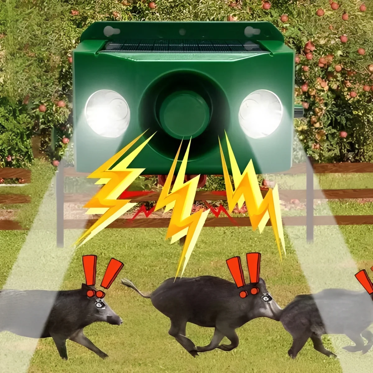 Solar Powered Animal Repellent with Warning Light System - Image 2