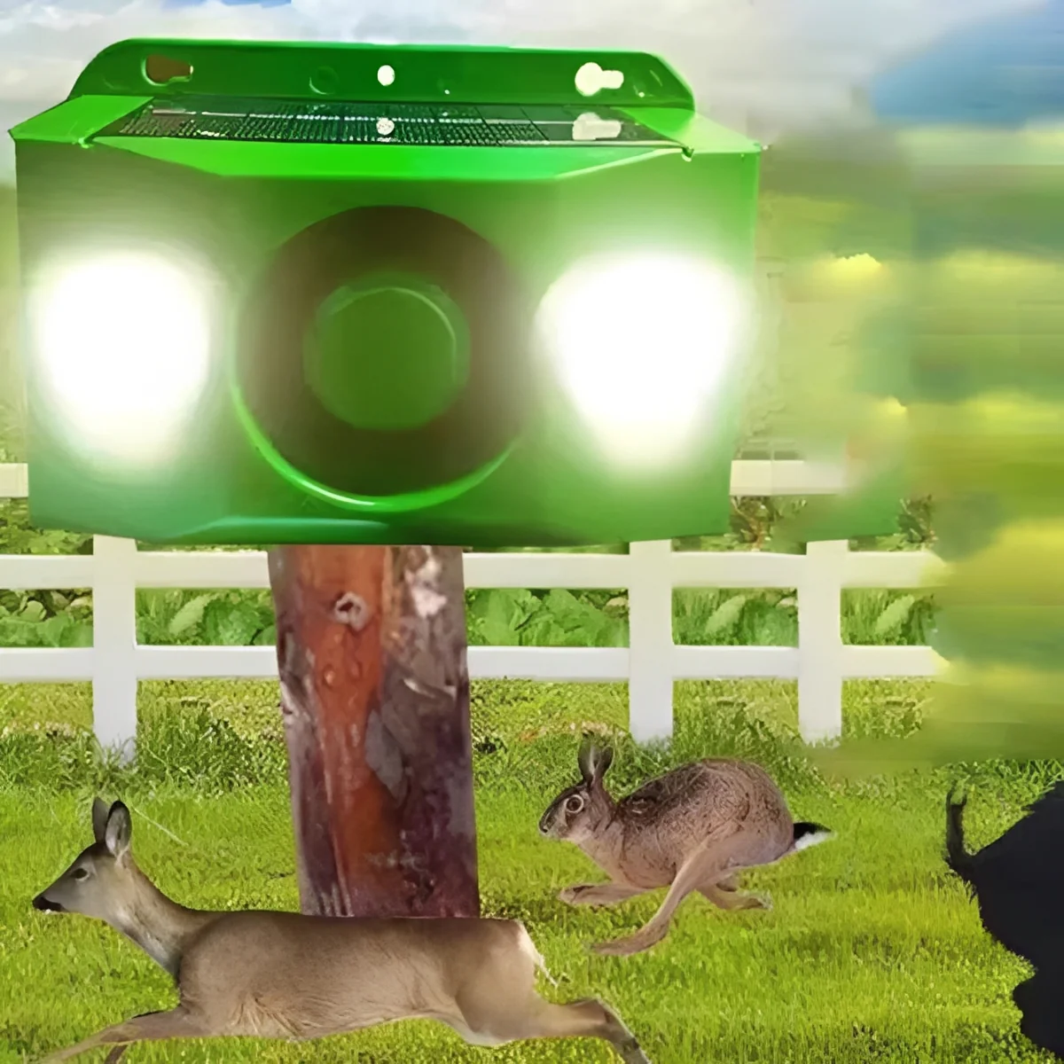 Solar Powered Animal Repellent with Warning Light System - Image 8