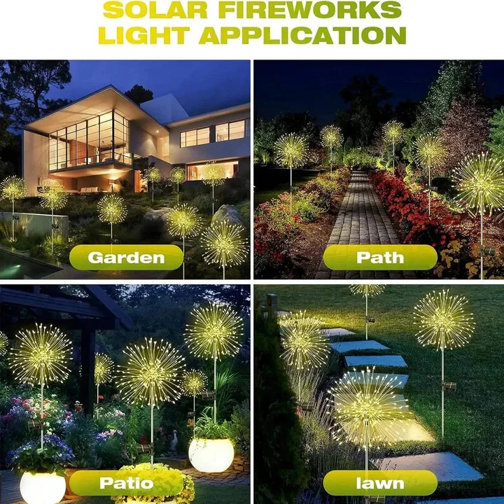 Firework Style Solar Garden Lights with Bendable Wire LED Strands - Image 3