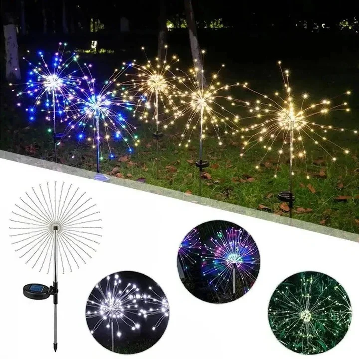 Firework Style Solar Garden Lights with Bendable Wire LED Strands - Image 5