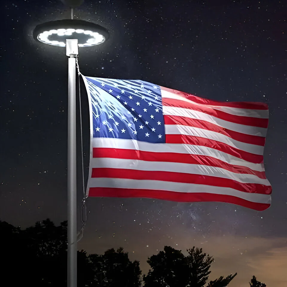 Solar LED Flagpole Light for Continuous Nighttime Visibility