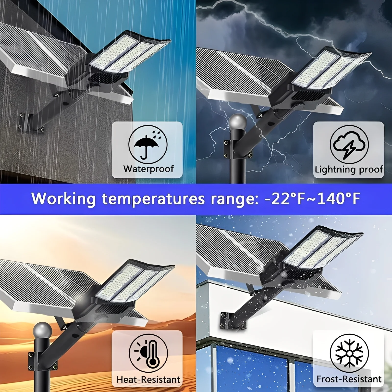 Solar Powered LED Flood Light with Motion Sensor and Dual Panel - Image 6