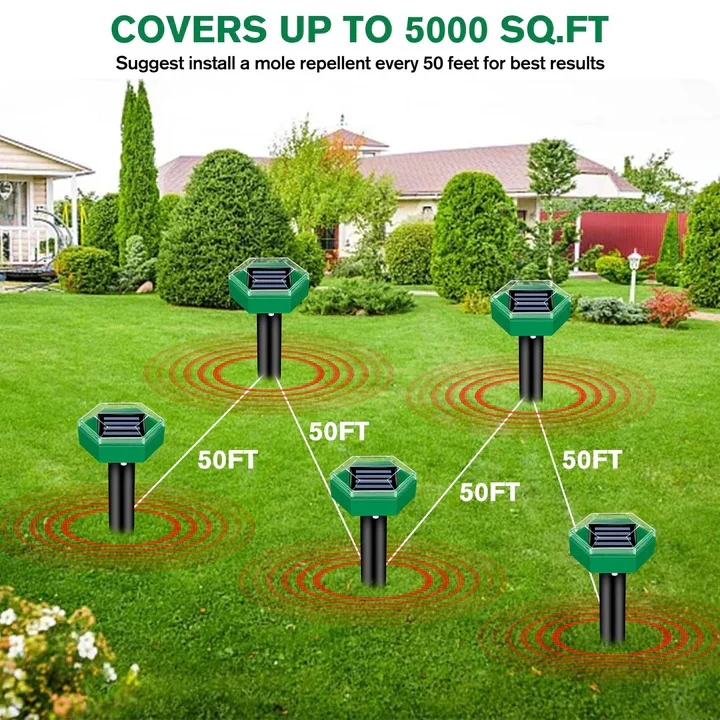 Solar Powered Ultrasonic Mole Repeller, Set of 4 - Image 5