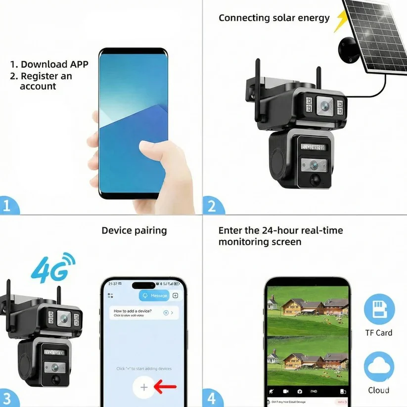 Solar Powered Wireless Security Camera with Auto Tracking, Dual Lens and Two Way Audio - Image 5
