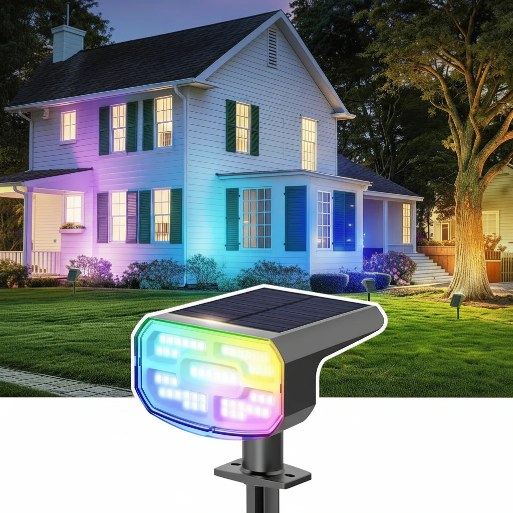 Solar Spotlight with Dual Brightness Modes and Auto Sensor, 4 Pack - Image 4