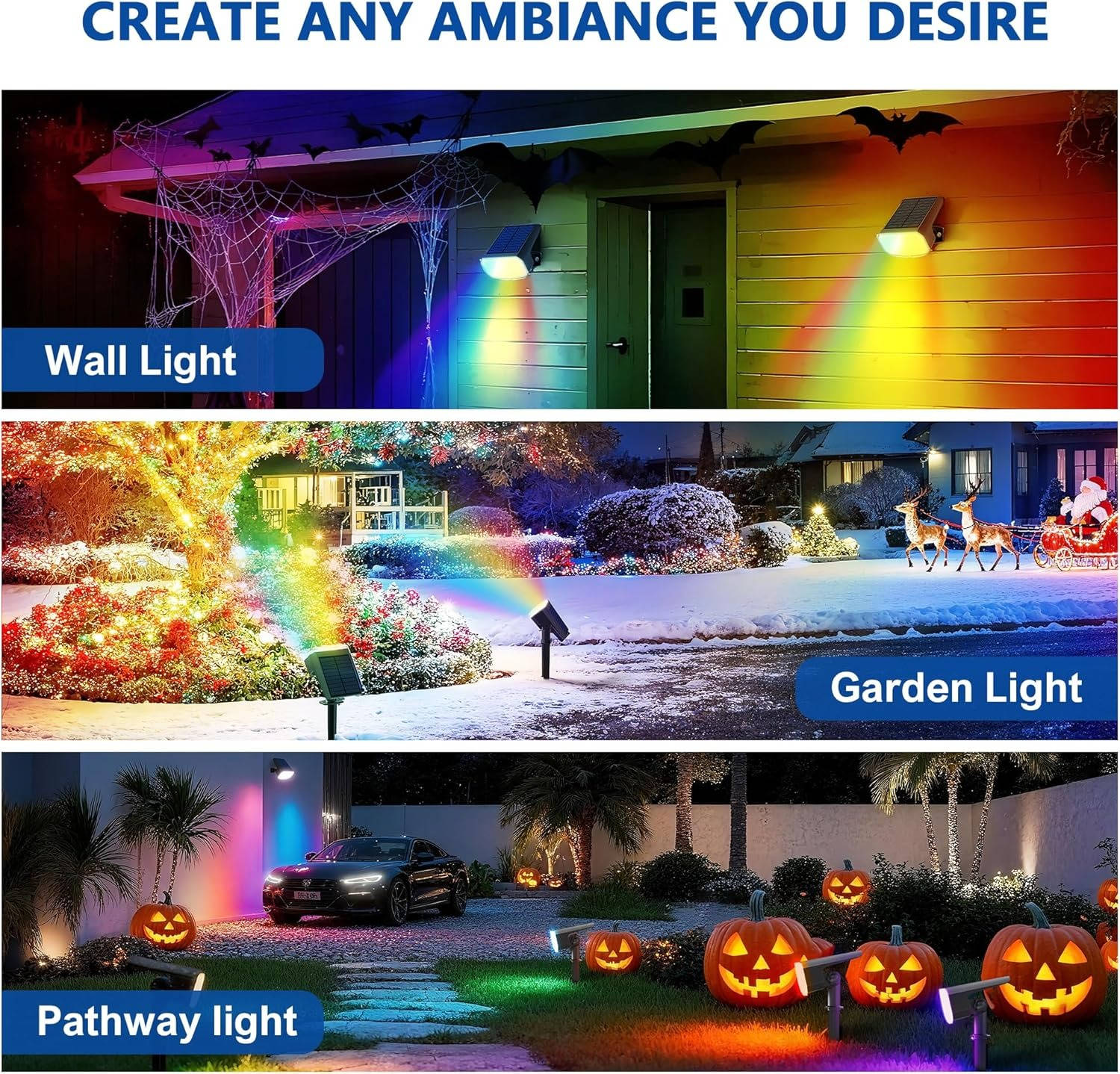 Solar Spotlight with Dual Brightness Modes and Auto Sensor, 4 Pack - Image 5