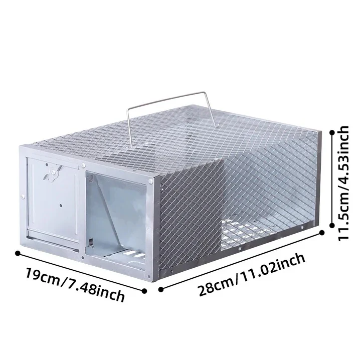 Reusable Metal Rodent Catch Cage with Single Entry Door - Image 3