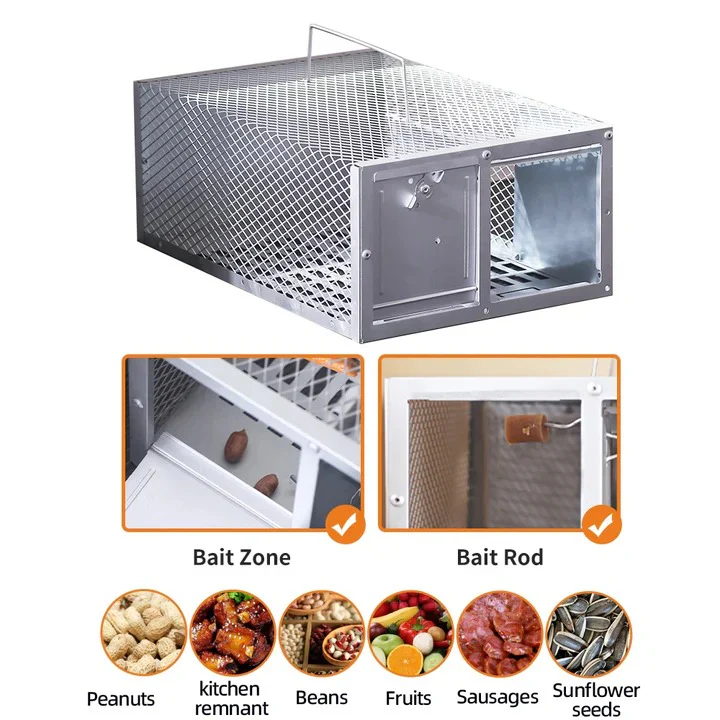 Reusable Metal Rodent Catch Cage with Single Entry Door - Image 4