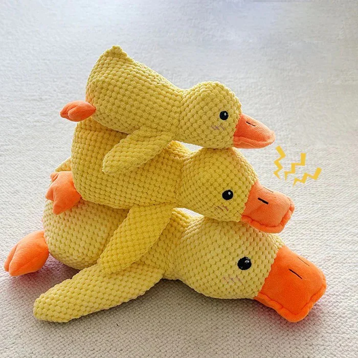 Duck Shaped Squeaky Dog Toy with Reinforced Stitching - Image 16