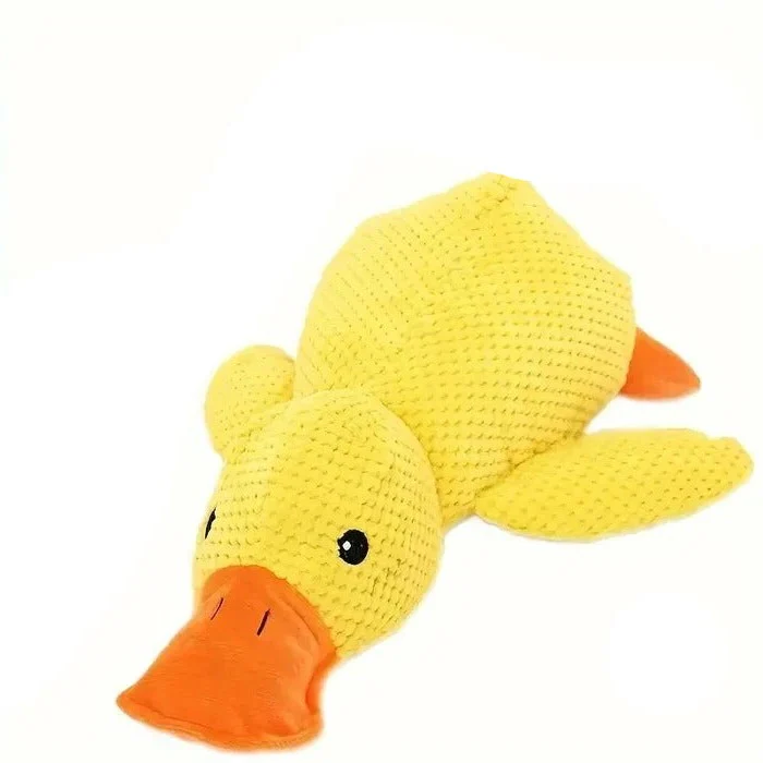 Duck Shaped Squeaky Dog Toy with Reinforced Stitching - Image 3