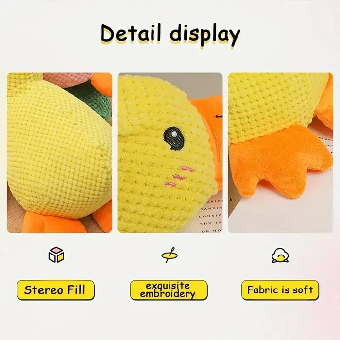 Duck Shaped Squeaky Dog Toy with Reinforced Stitching - Image 5