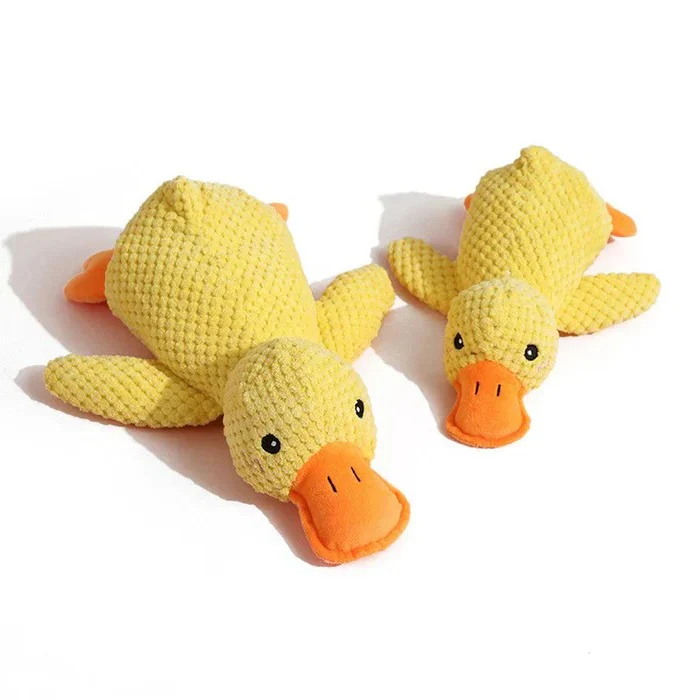 Duck Shaped Squeaky Dog Toy with Reinforced Stitching - Image 7