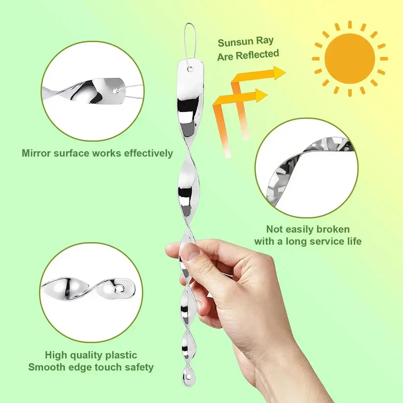 Spiral Reflective Bird Repeller Rod for Outdoor Bird Control - Image 3