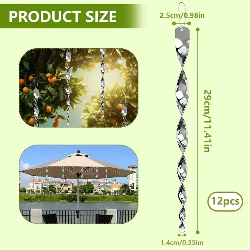 Spiral Reflective Bird Repeller Rod for Outdoor Bird Control - Image 4