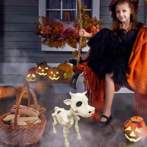 Spooky Halloween Cow and Horse Skeleton Decorative Prop - Image 5