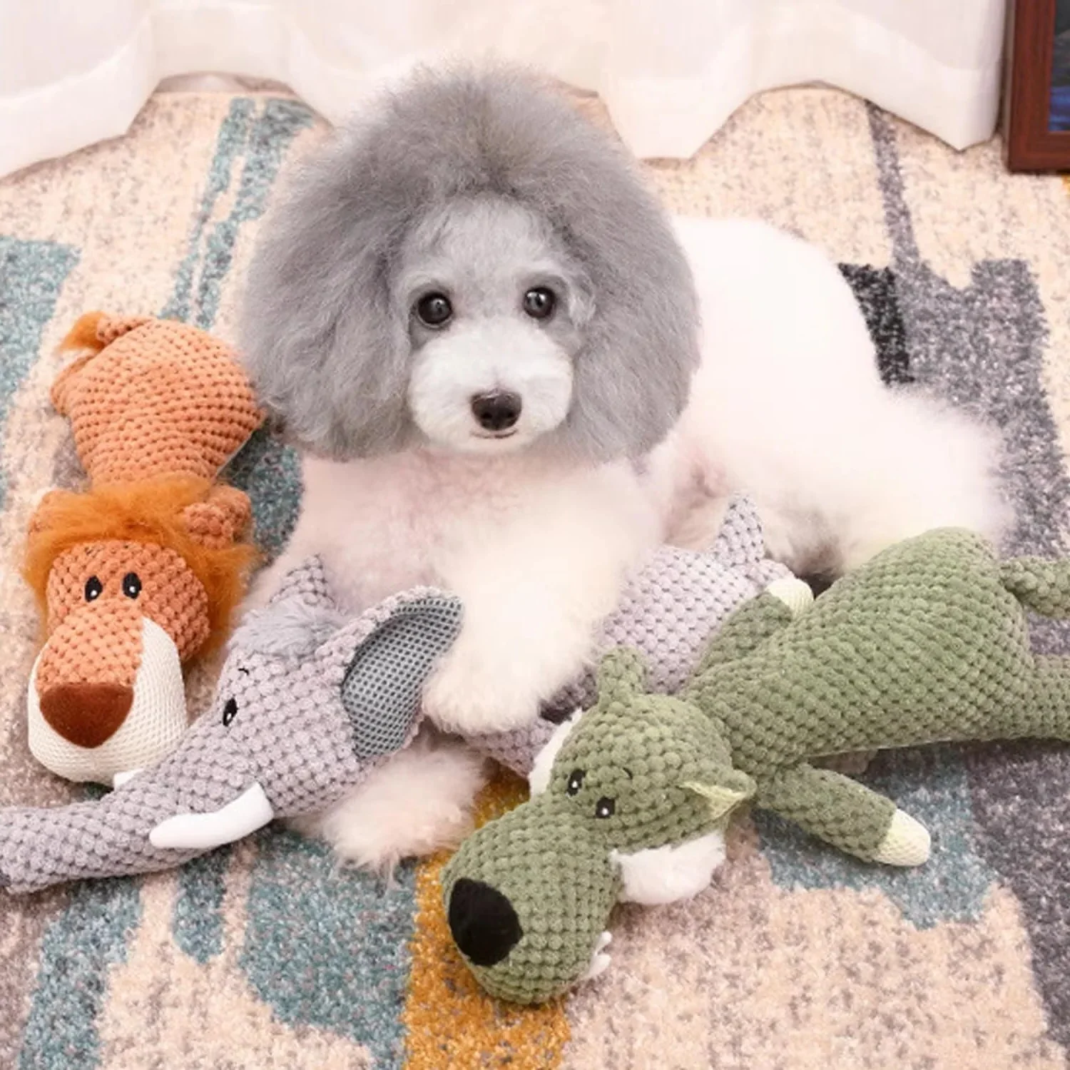 Plush Dog Toy with Built In Squeaker for Indoor Play and Fetch - Image 11