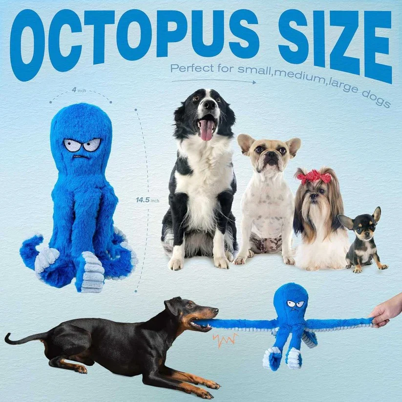 Squeaky Plush Dog Toy with Crinkle and Chew Features - Image 13