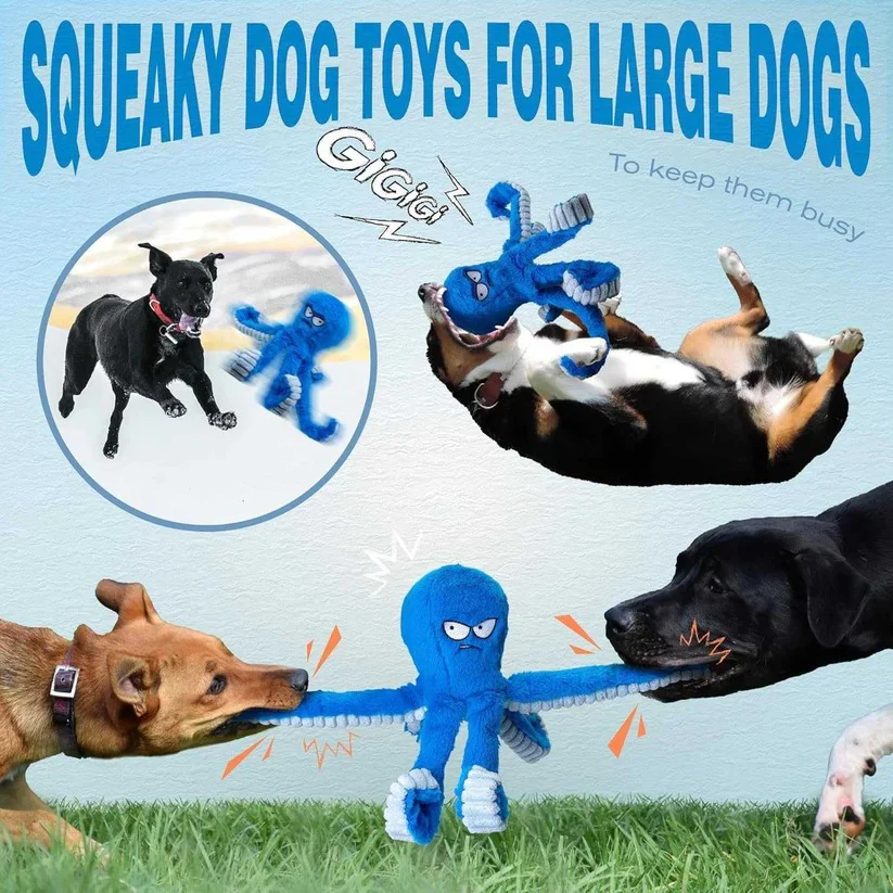 Squeaky Plush Dog Toy with Crinkle and Chew Features - Image 15