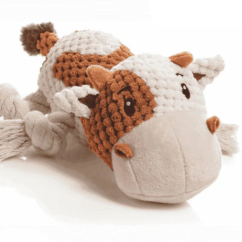 Squeaky Plush Dog Toy with Crinkle and Chew Features - Image 3