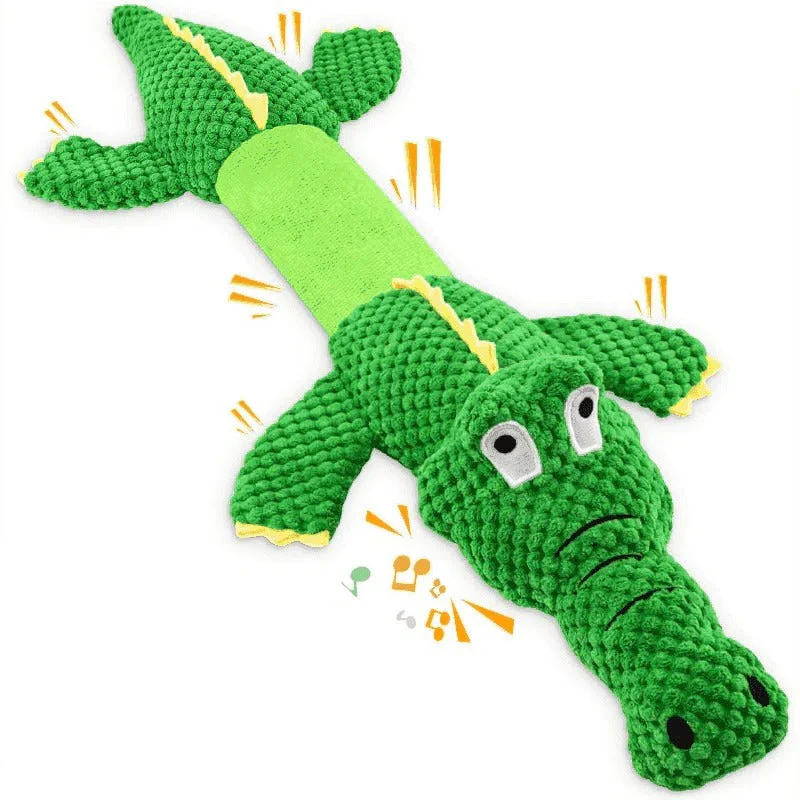 Squeaky Plush Dog Toy with Crinkle and Chew Features - Image 4