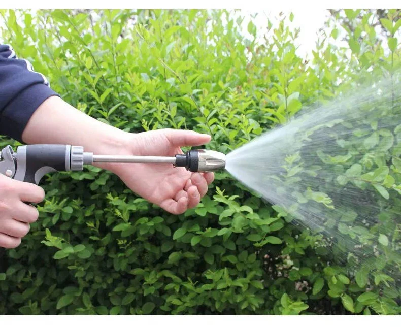 Stainless Steel Garden Hose Nozzle with Long Handle and Spray Modes - Image 3