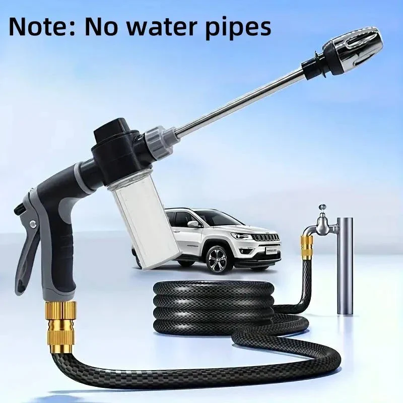 Stainless Steel Garden Hose Nozzle with Long Handle and Spray Modes - Image 5