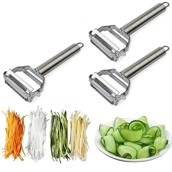 Stainless Steel Vegetable Peeler with Julienne Blade Attachment - Image 3