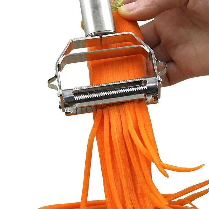 Stainless Steel Vegetable Peeler with Julienne Blade Attachment - Image 4