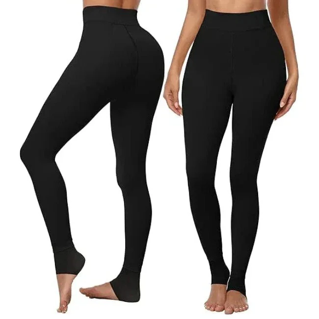 Stretchy Fleece Lined Leggings for Cold Weather - Image 2