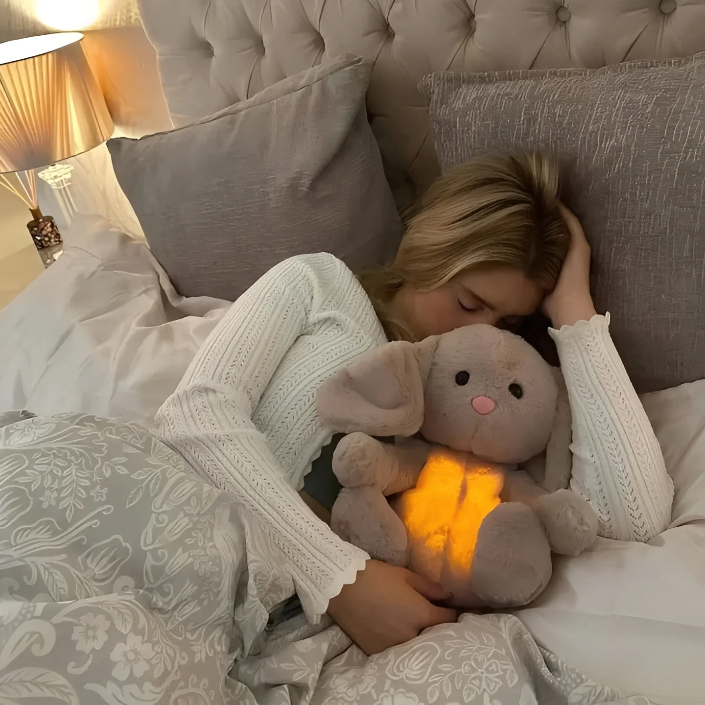 Stuffed Animal Bunny with Breathing Motion Feature - Image 2
