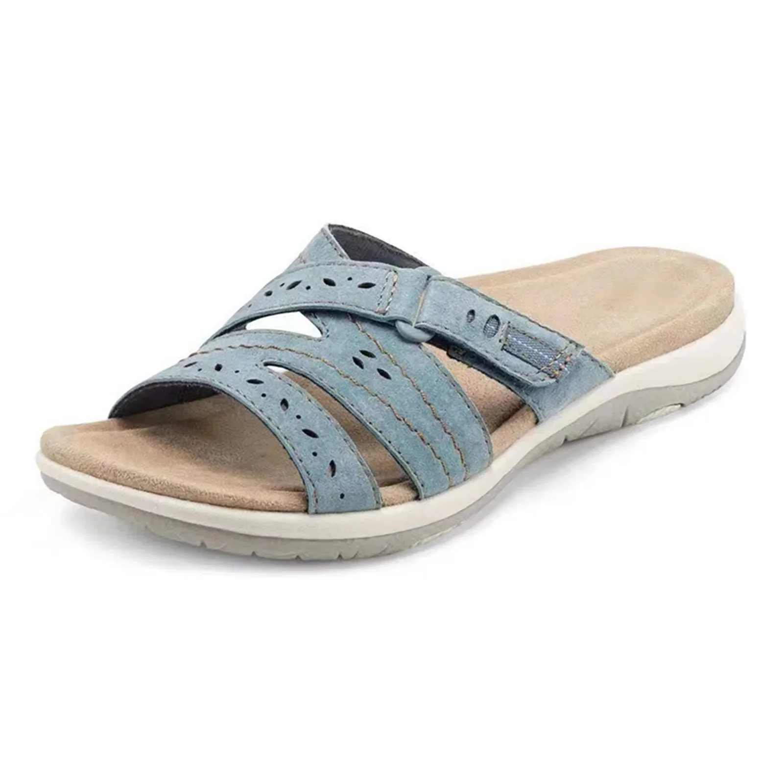 Women’s Summer Walking Sandals with Adjustable Hook and Loop Strap